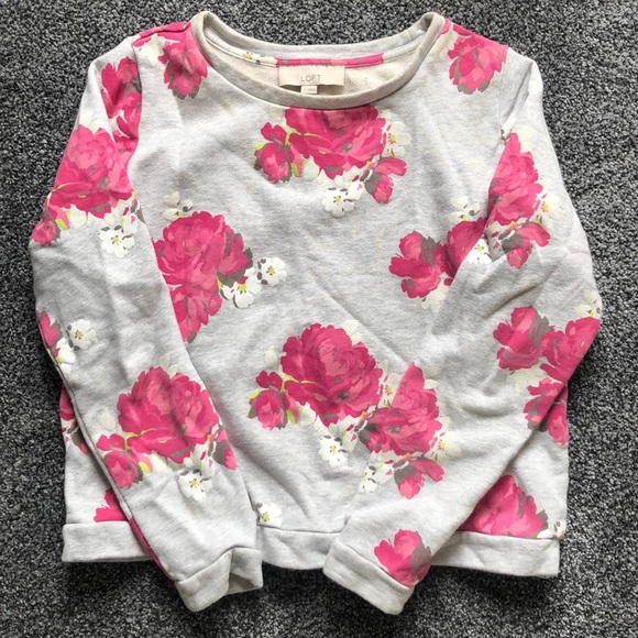 Like new LOFT Cropped Floral Sweatshirt - Picture 3 of 7